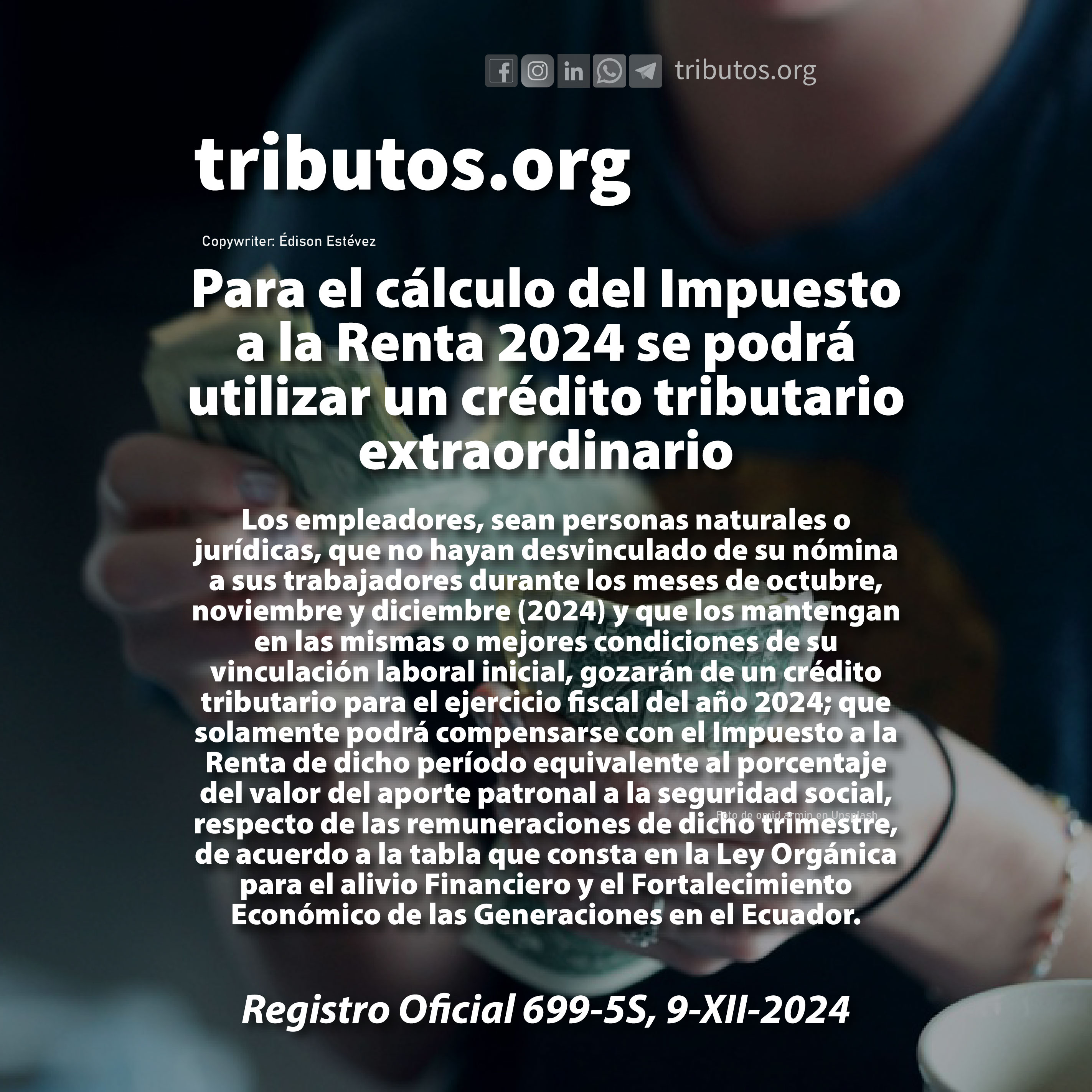 crédito tributario para impuesto renta 2024