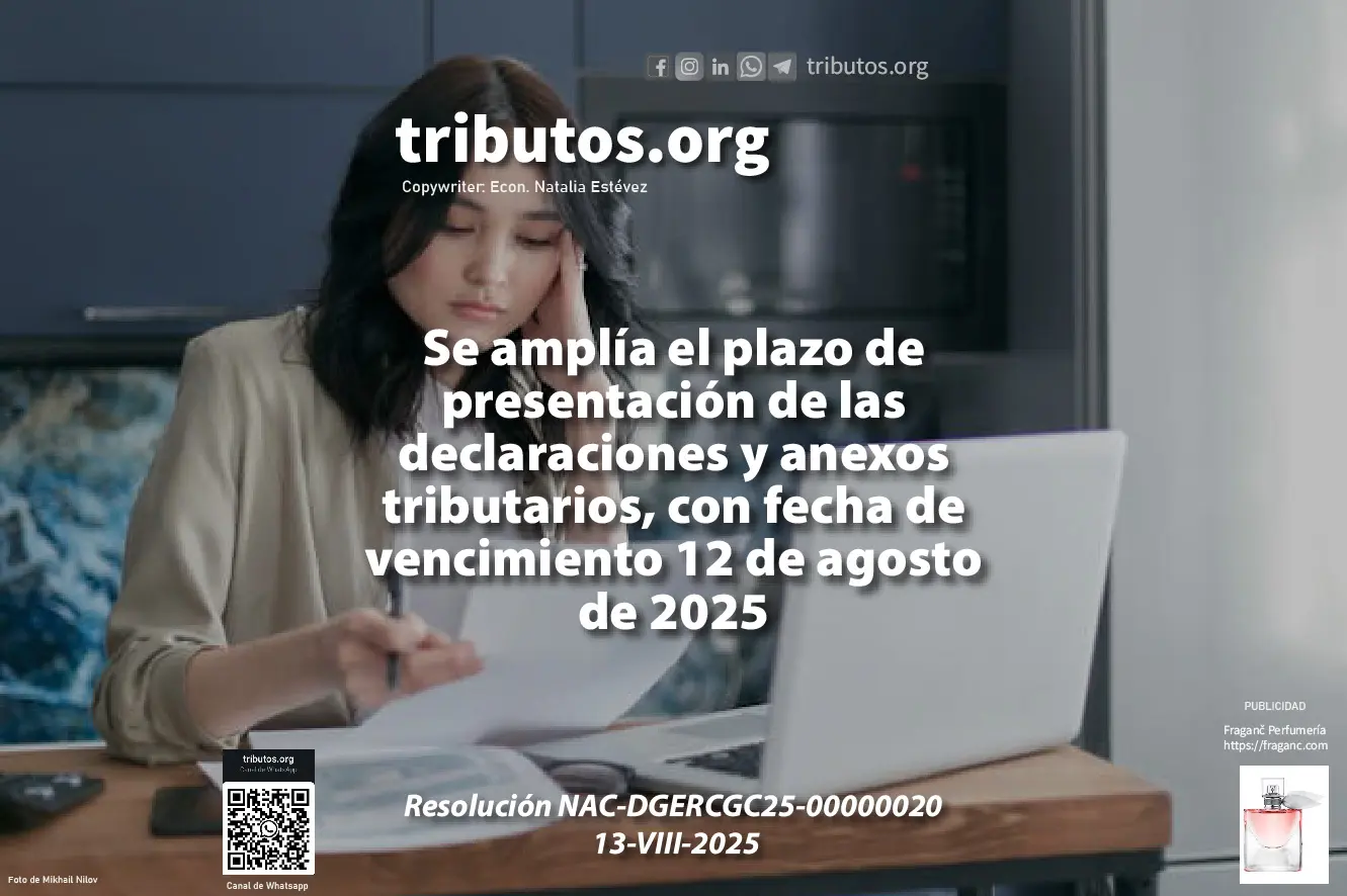 se amplía el plazo de presentación del 12 agosto 2025