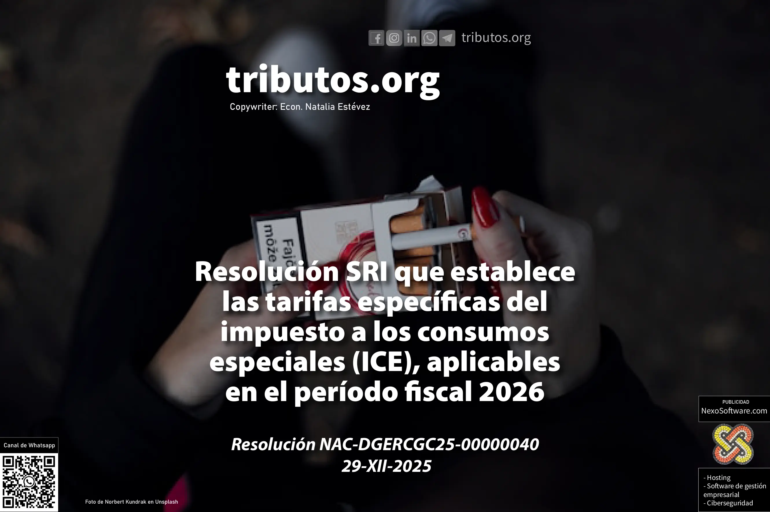 sri establece tarifas ICE 2026