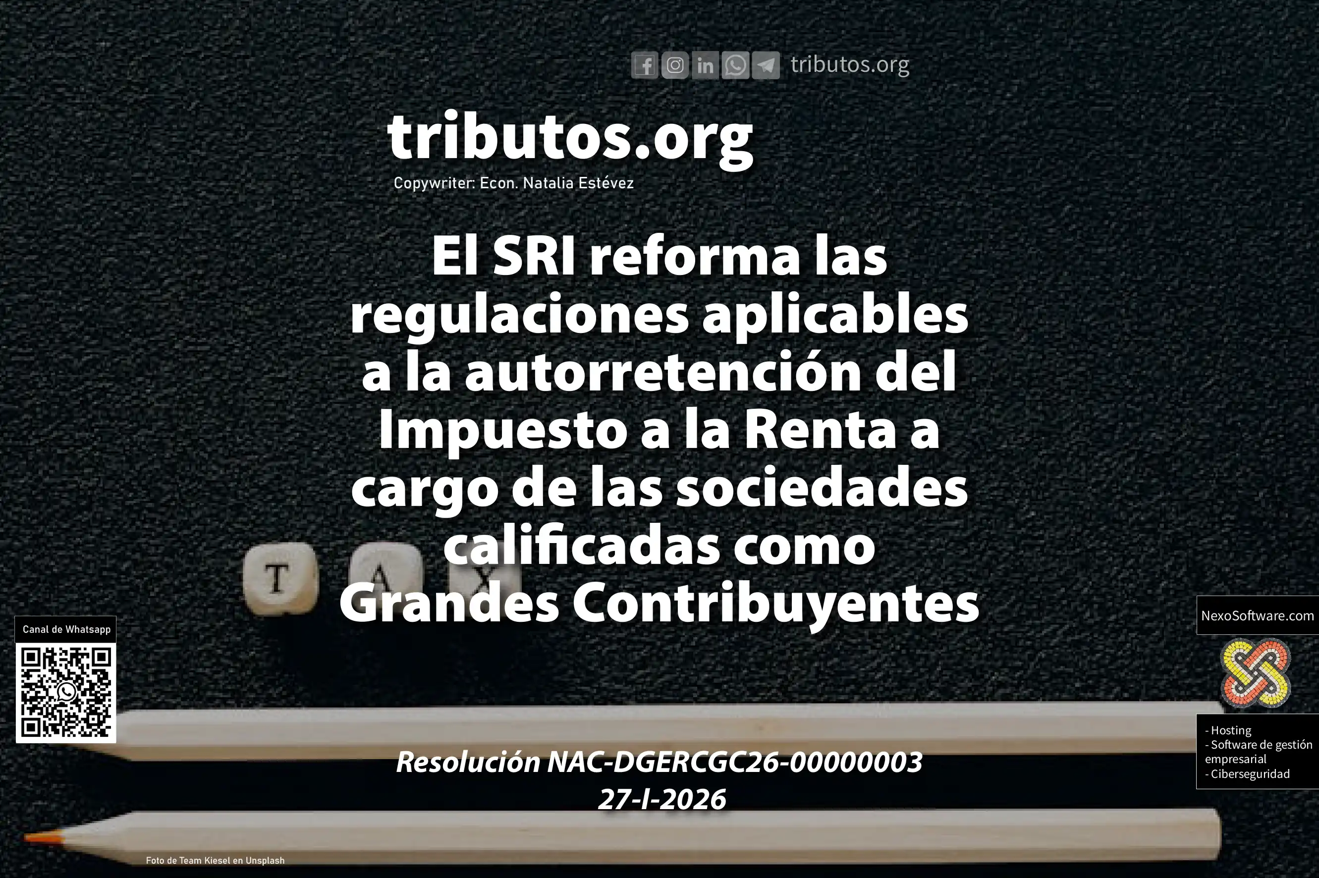 SRI reforma reglas de autorretención IR de Grandes Contribuyentes