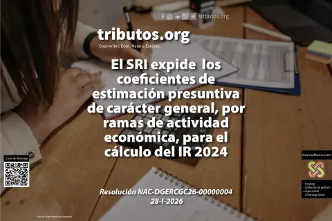 SRI expide  los coeficientes de estimación presuntiva del IR 2024